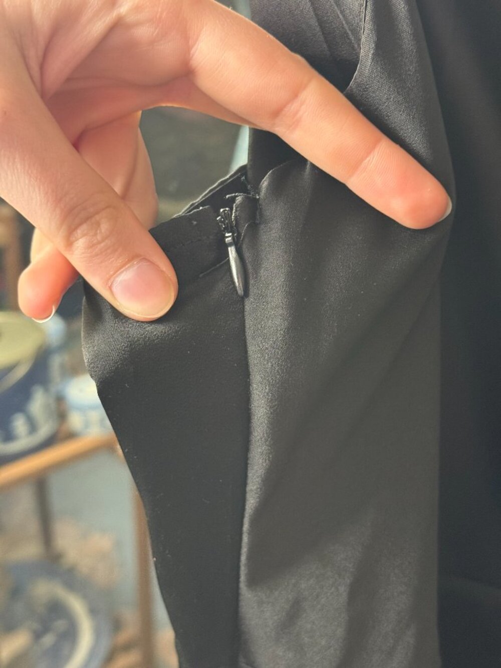 Shein Black Satin Cocktail Wrap Dress with Spaghetti Straps - Picture 8 of 8